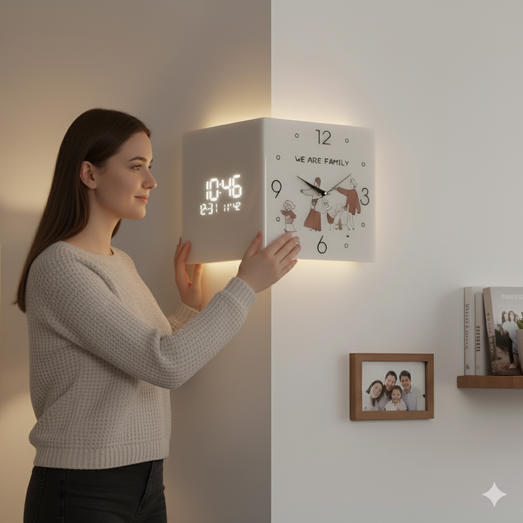 Simple  Design Double-Sided Wall Clock for Home Decor