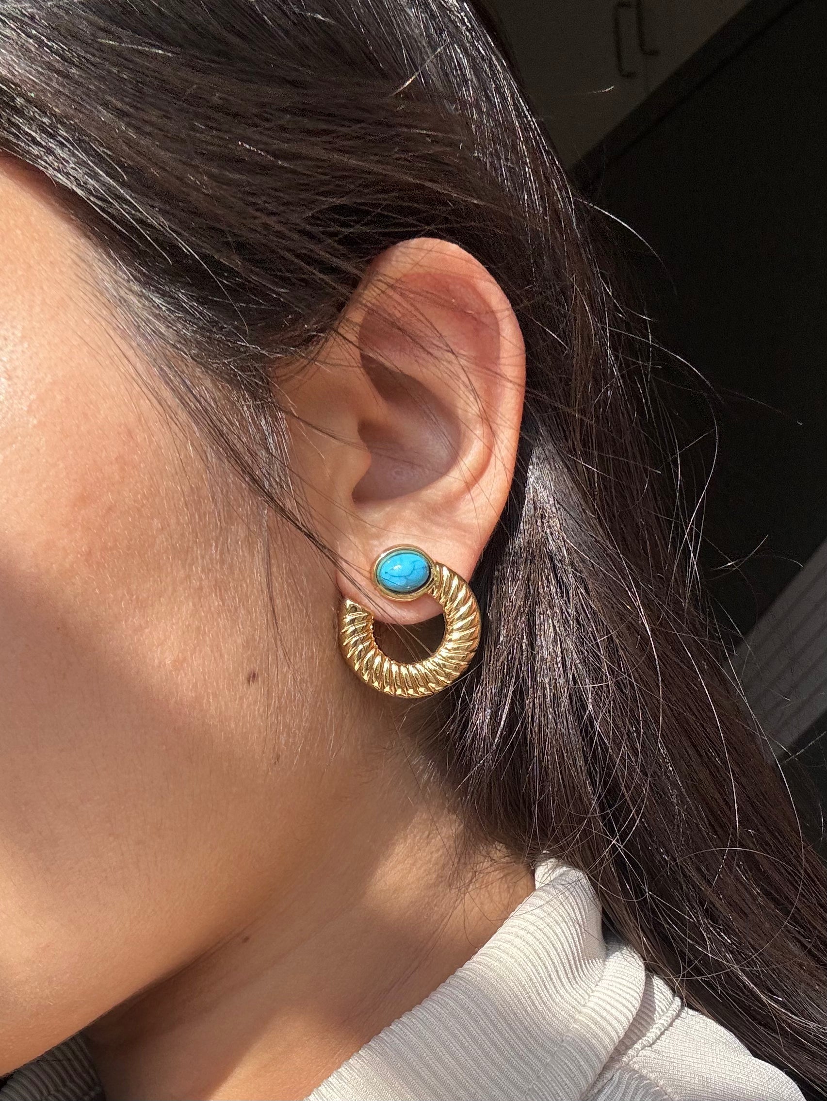 Azure Twist Stainless Steel Hoops