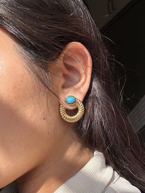 Azure Twist Stainless Steel Hoops