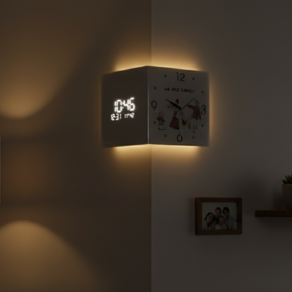 Simple  Design Double-Sided Wall Clock for Home Decor