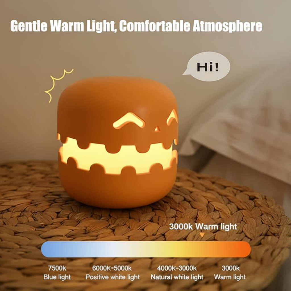 Halloween Pumpkin Night Light, Cute Pumpkin Decoration Lamp Halloween Home Decor LED Lights