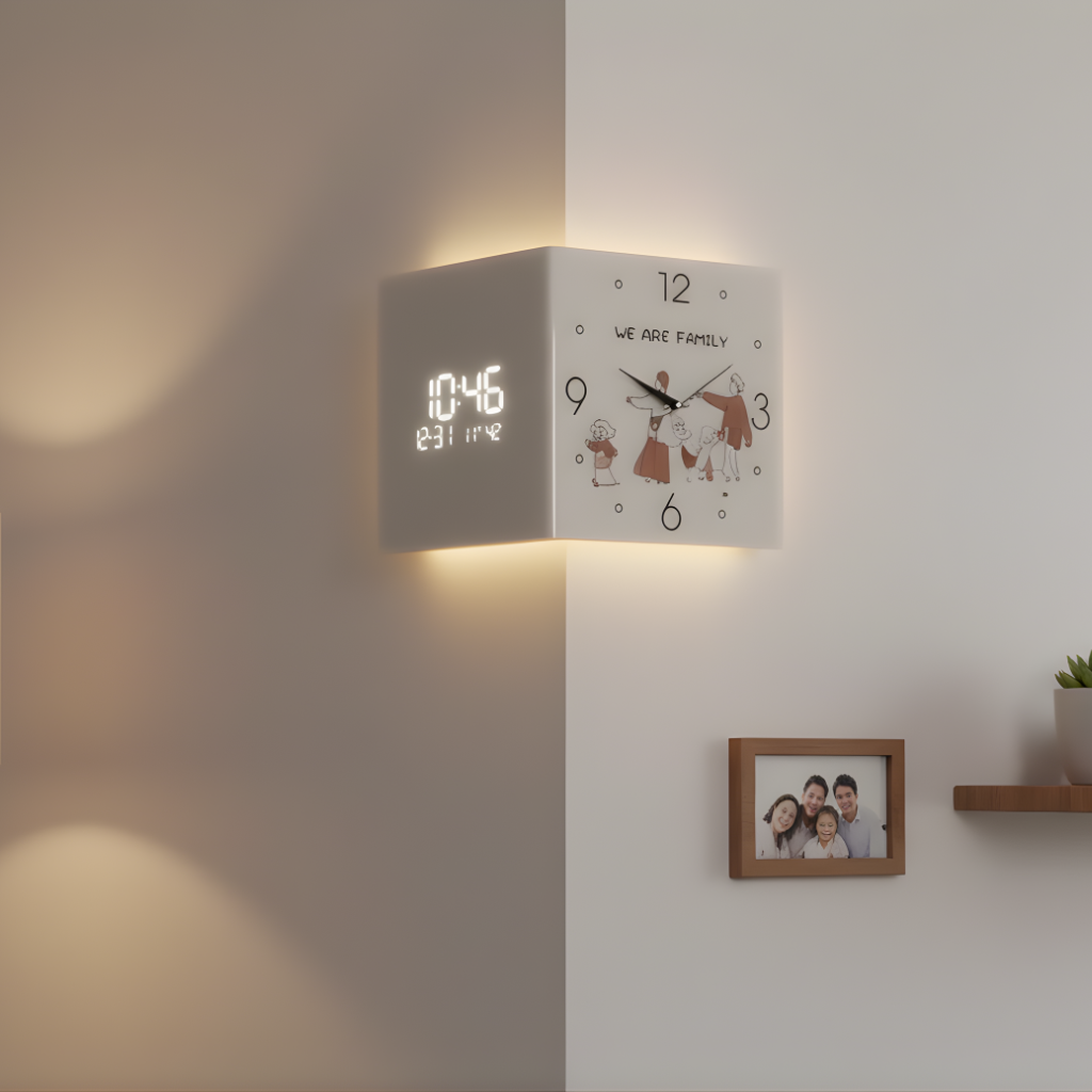 Simple  Design Double-Sided Wall Clock for Home Decor